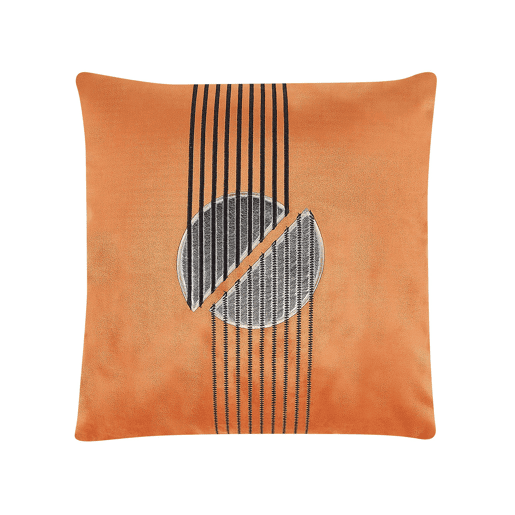 Conjunto de 2 almofadas decorativas CEROPEGIA Veludo 45 x 45 cm Laranja Padrão geométrico
