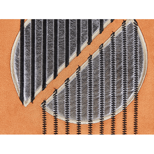 Conjunto de 2 almofadas decorativas CEROPEGIA Veludo 45 x 45 cm Laranja Padrão geométrico