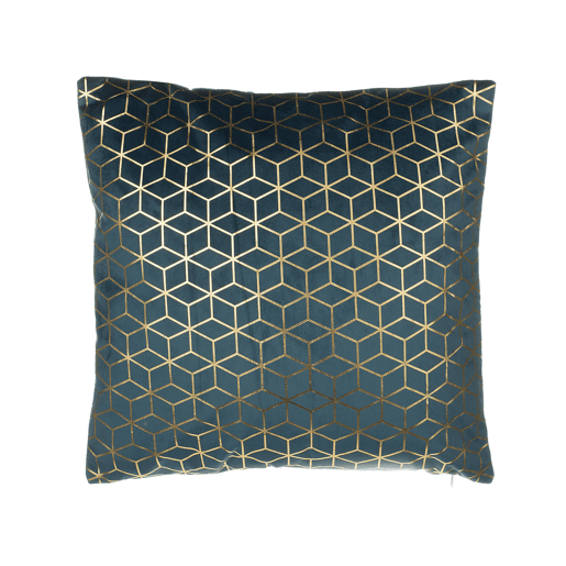 Conjunto de 2 almofadas decorativas CELOSIA Veludo 45 x 45 cm Azul esverdeado Padrão geométrico