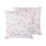 Conjunto de 2 almofadas decorativas CLARKIA Algodão 45 x 45 cm Rosa Padrão geométrico