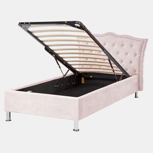 Cama baú Veludo METZ 90 x 200 cm Rosa pastel
