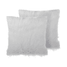 Conjunto de 2 almofadas decorativas DAISY Imitação de pele 45 x 45 cm Creme claro Sólido