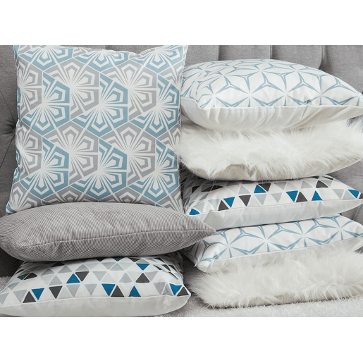 Conjunto de 2 almofadas decorativas DAISY Imitação de pele 45 x 45 cm Creme claro Sólido