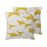 Conjunto de 2 almofadas decorativas CLARKIA Algodão 45 x 45 cm Amarelo Padrão geométrico
