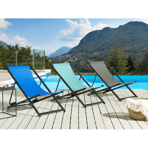 Cadeira de praia dobrável LOCRI II Metal Turquesa