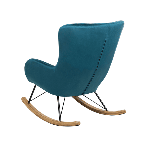 Poltrona de Baloiço ELLAN Veludo Azul turquesa