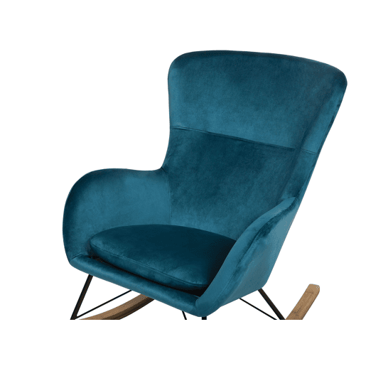 Poltrona de Baloiço ELLAN Veludo Azul turquesa