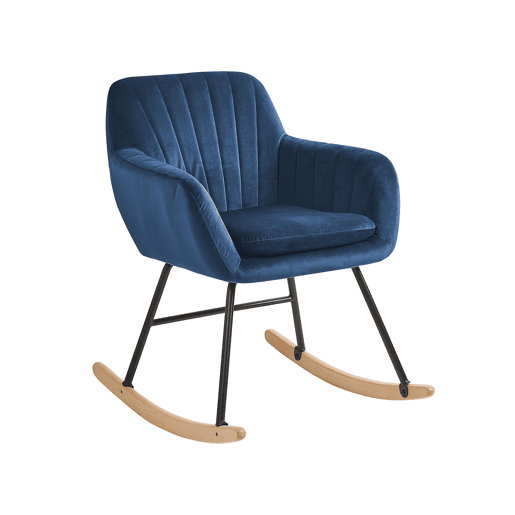 Poltrona de Baloiço LIARUM Veludo Azul marinho