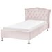 Beliani Cama Terciopelo METZ 126x217 Beliani Cama Terciopelo METZ 126x217 Rosa Talco