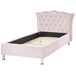 Beliani Cama Terciopelo METZ 126x217 Beliani Cama Terciopelo METZ 126x217 Rosa Talco