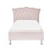 Beliani Cama Terciopelo METZ 126x217 Beliani Cama Terciopelo METZ 126x217 Rosa Talco