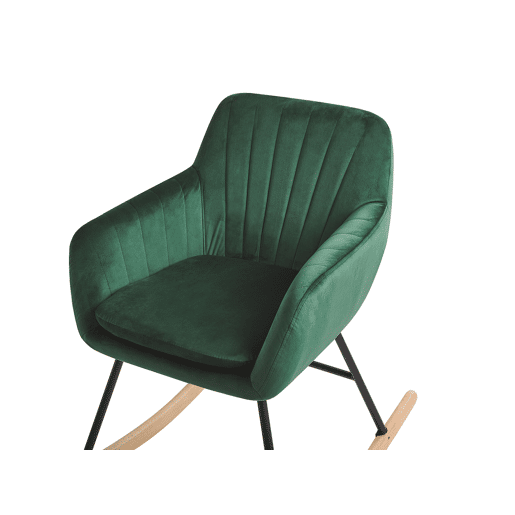 Poltrona de Baloiço LIARUM Veludo Verde esmeralda