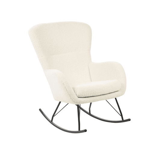 Poltrona de Baloiço ANASET Bouclé Creme claro