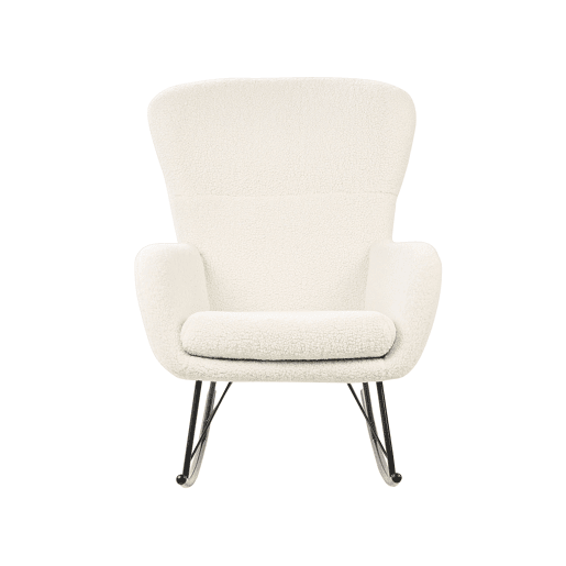 Poltrona de Baloiço ANASET Bouclé Creme claro