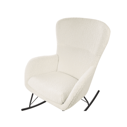 Poltrona de Baloiço ANASET Bouclé Creme claro