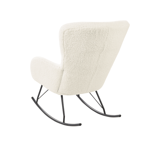 Poltrona de Baloiço ANASET Bouclé Creme claro