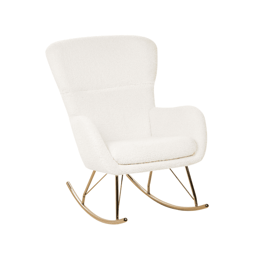 Poltrona de Baloiço ANASET Bouclé Branco