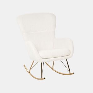 Poltrona de Baloiço ANASET Bouclé Branco