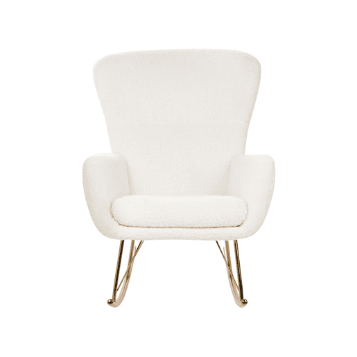 Poltrona de Baloiço ANASET Bouclé Branco