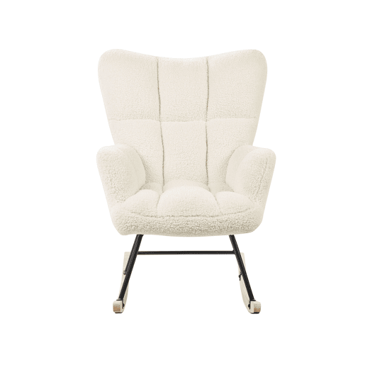Poltrona de Baloiço OULU Bouclé Branco