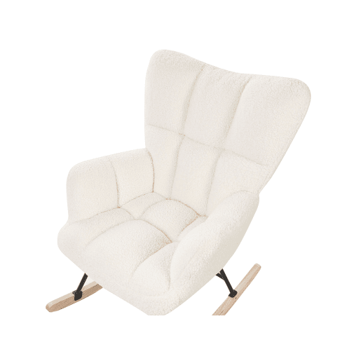 Poltrona de Baloiço OULU Bouclé Branco