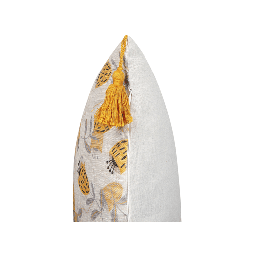Conjunto de 2 almofadas decorativas ABUTILON 45 x 45 cm Creme Padrão floral
