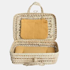 Mala boneca de vime BOBBLE mostarda