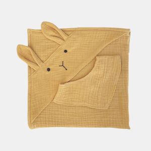 Conjunto toalha-bandana mostarda BUNNY BOBBLE