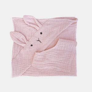 Conjunto toalha-bandana cor-de-rosa BUNNY BOBBLE