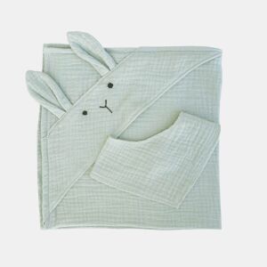 Conjunto toalha-bandana BUNNY BOBBLE verde