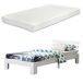 Cama Simple con Somier colchón Capacidad máx 150kg pino 124x204 Cama Simple con Somier colchón Capacidad máx 150kg pino 124x204 Blanco/ Beige