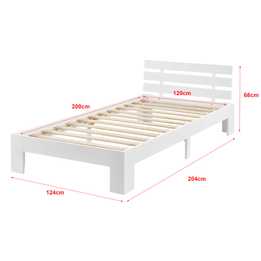 Cama individual Nivala com colchão de molas Capacidade máxima 150kg pinho 120x200 cm- Branco mate en.casa
