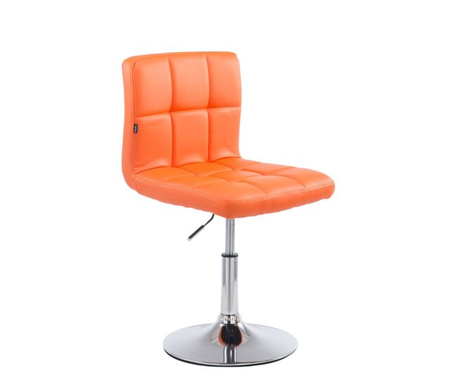 Taburete bajo palma v2 simil cuero naranja 49x44x74 cm