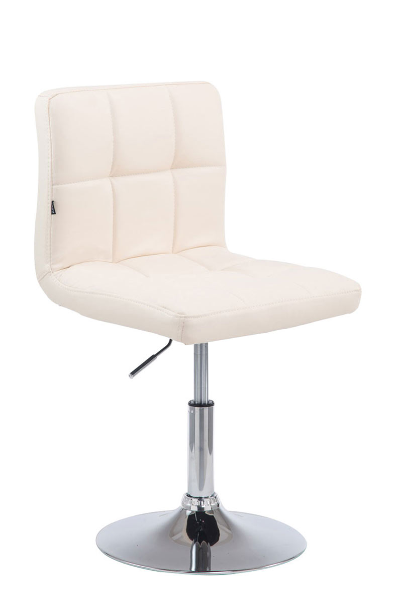 Taburete bajo palma v2 simil cuero crema 49x44x74 cm