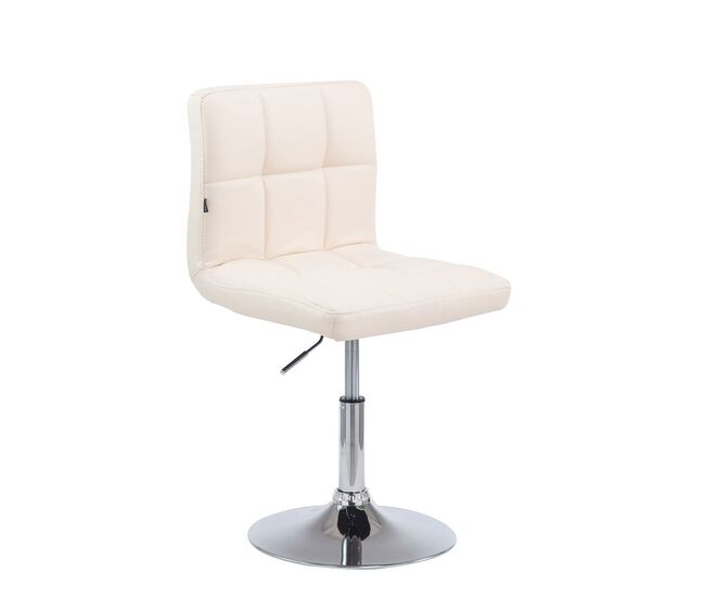 Taburete bajo palma v2 simil cuero crema 49x44x74 cm