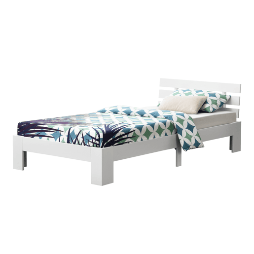 Cama individual Nivala com base para beliche Capacidade de carga 100 kg pinho 90 x 200 cm- Branco mate en.casa