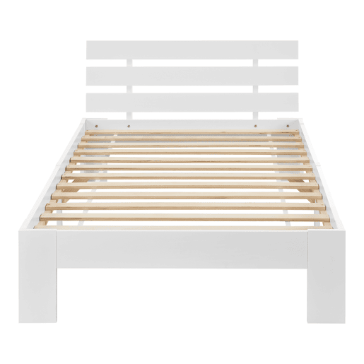 Cama individual Nivala com base para beliche Capacidade de carga 100 kg pinho 90 x 200 cm- Branco mate en.casa