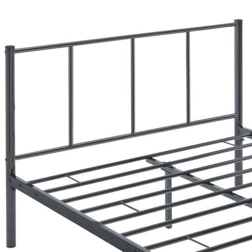 Cama individual Laos com estrado de molas- metal- 120 x 200cm- cinzento escuro mate en.casa