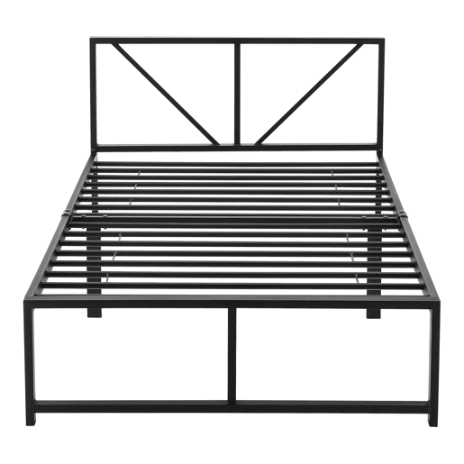 Cama individual Meran com estrado e apoio de cabeça em aço 90 x 200 cm- Preto en.casa Cama individual Meran com estrado e apoio de cabeça em aço 90 x 200 cm- Preto en.casa
