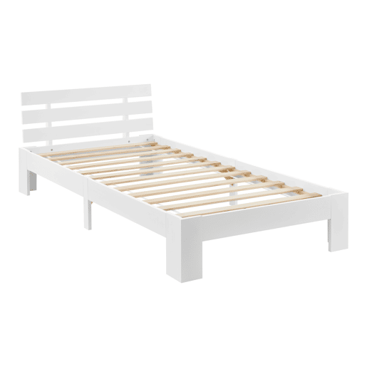 Cama individual Nivala com base de beliche Capacidade de carga 150 kg pinho 120 x 200 cm- Branco mate en.casa