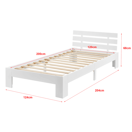 Cama individual Nivala com base de beliche Capacidade de carga 150 kg pinho 120 x 200 cm- Branco mate en.casa