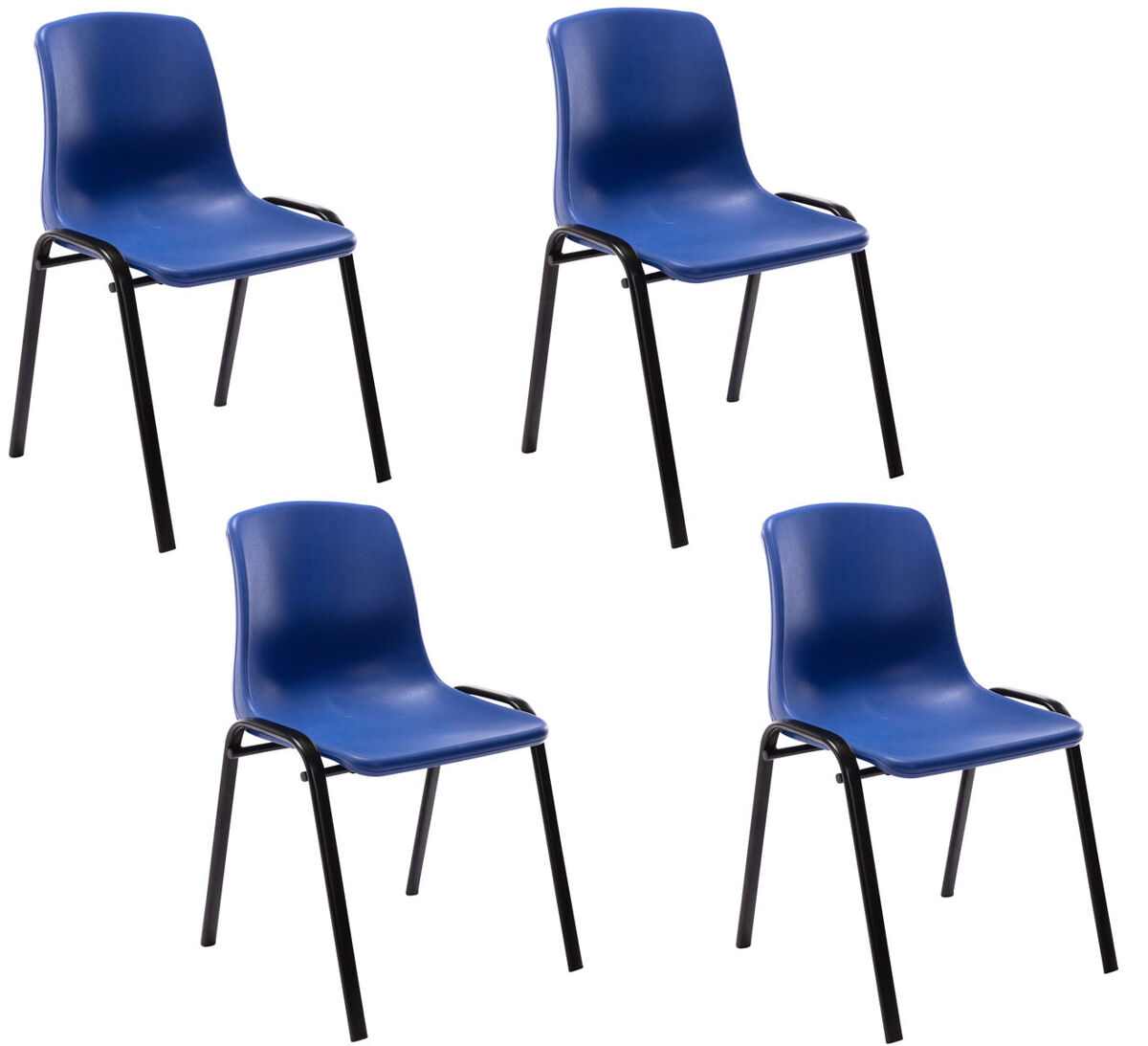 Set de 4 sillas apilables nowra plástico azul 52x47x76 cm