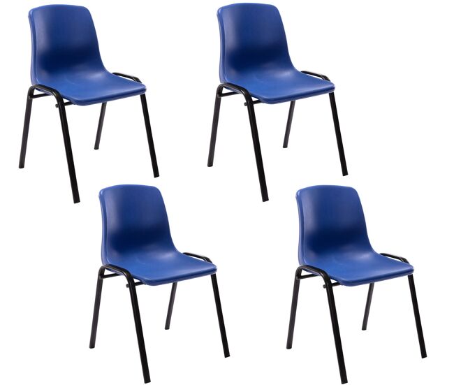 Set de 4 sillas apilables nowra plástico azul 52x47x76 cm