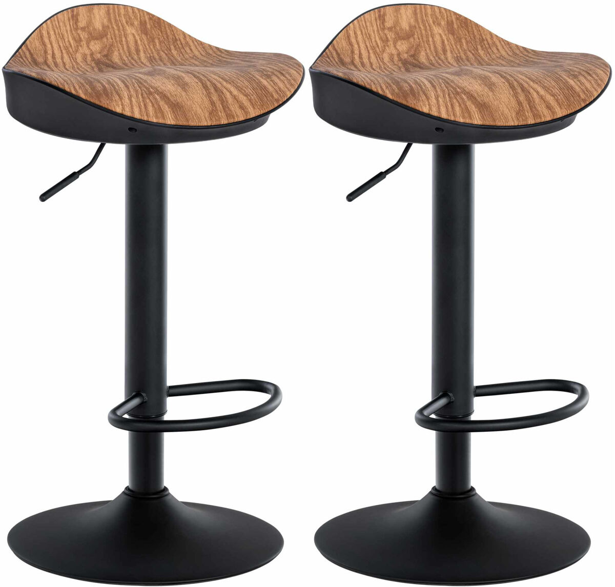 Set de 2 taburetes de bar alisson en polipiel simil cuero natural 40x39x66 cm