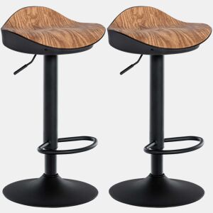 Set de 2 taburetes de bar Alisson en polipiel Simil cuero Natural 40X39X66 cm