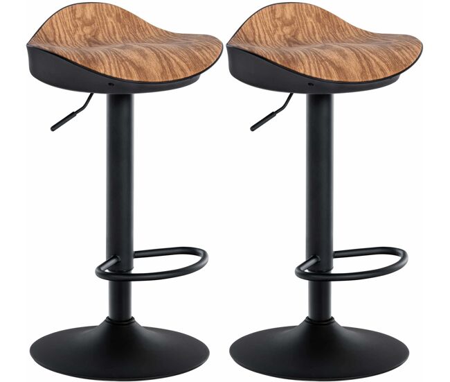 Set de 2 taburetes de bar alisson en polipiel simil cuero natural 40x39x66 cm