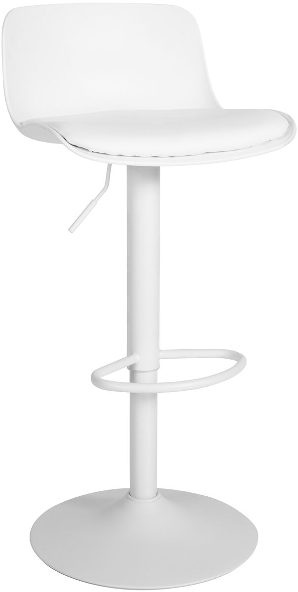 Taburete de bar almada con asiento en polipiel simil cuero blanco 46x43.5x75 cm