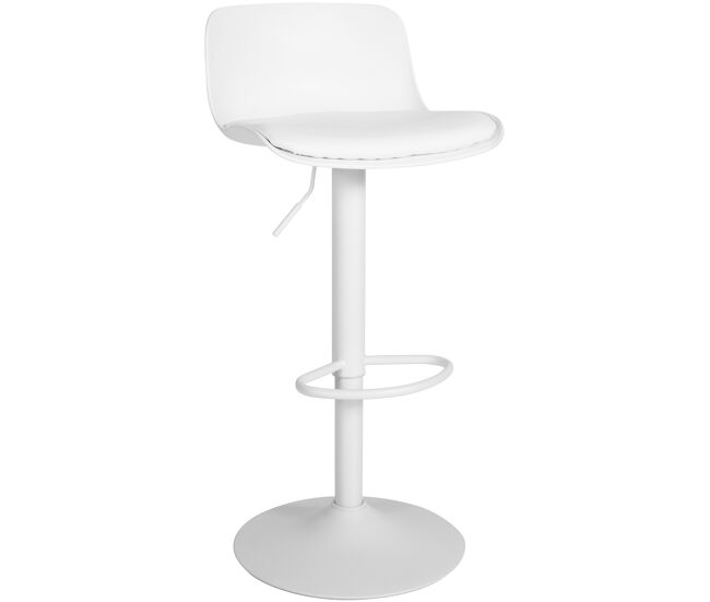 Taburete de bar almada con asiento en polipiel simil cuero blanco 46x43.5x75 cm