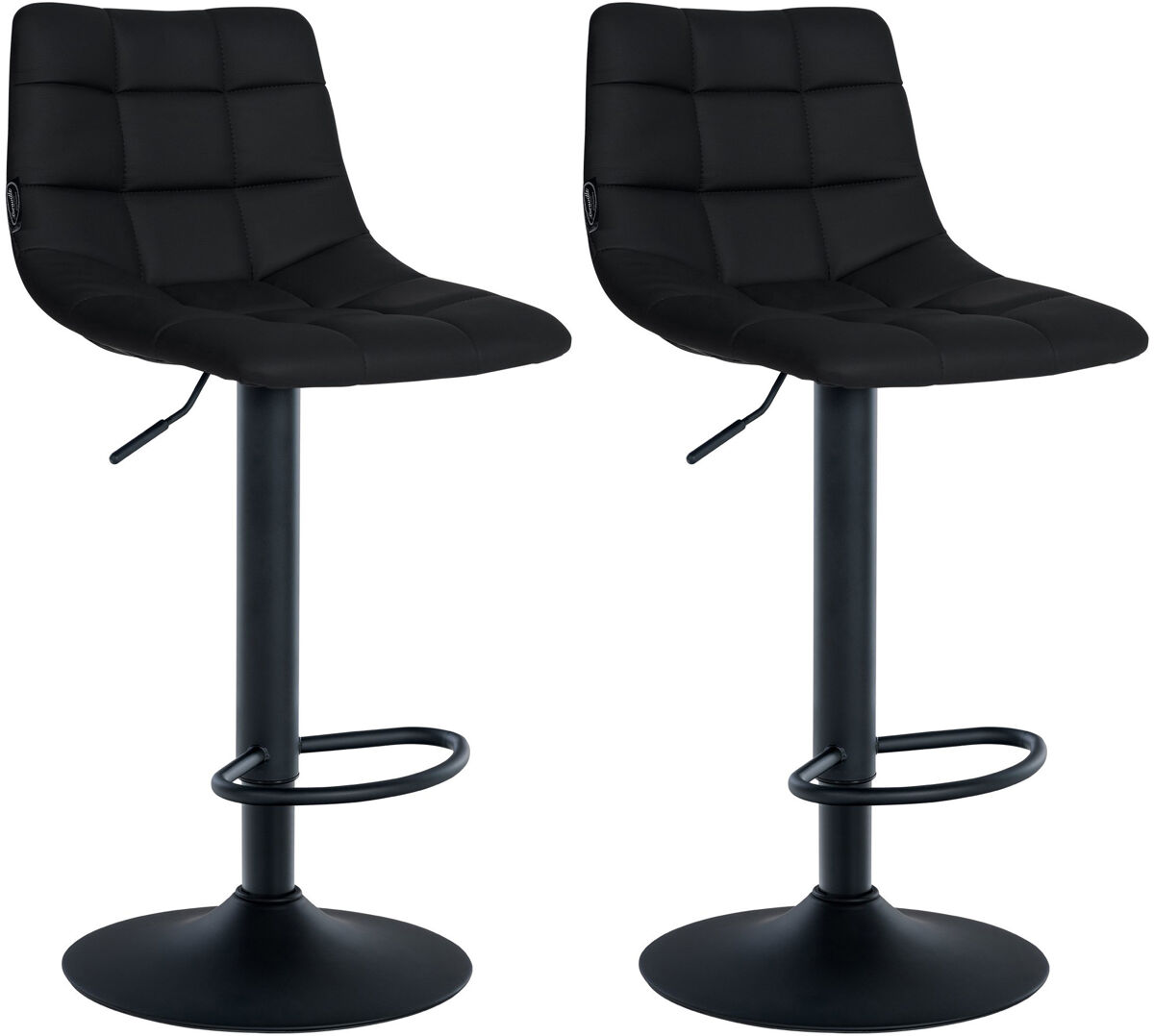 Juego de 2 taburetes de bar jerry en polipiel simil cuero negro 46.5x43x87 cm