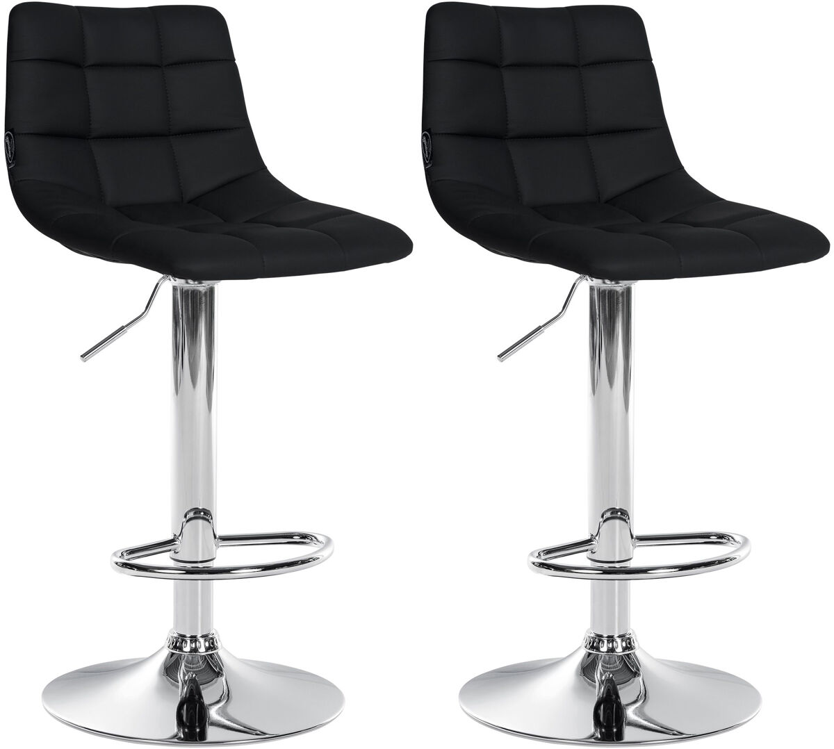 Juego de 2 taburetes de bar jerry en polipiel simil cuero negro 46.5x43x87 cm